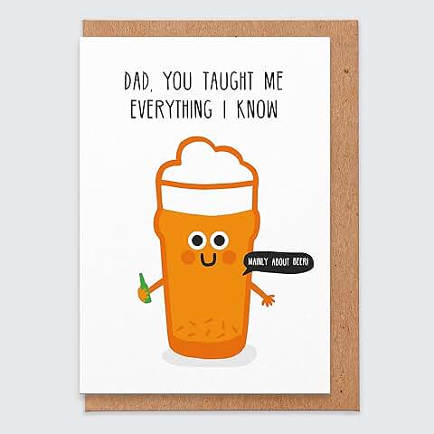 Carta del día del Padre - Amor - Divertido - Papá - Abuelo - Carta de Felicitación - De la hija - Del hijo - Marido - Esposa - Comedia - Gracias por Enseñarme todo lo que sé Sobre Cerveza Carta del día del Padre - Amor - Divertido - Papá - Abuelo - Carta de Felicitación - De la hija - Del hijo - Marido - Esposa - Comedia - Gracias por Enseñarme todo lo que sé Sobre Cerveza