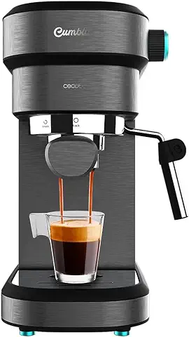 Cecotec Cafetera Express Cafelizzia 890 Dark. Espressos y Cappuccino, 1350 W, Sistema Thermoblock, 20 Bares, Modo Auto para 1-2 Cafés, Vaporizador Orientable, Capacidad 1,1L  