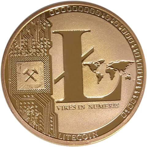 Chapado en oro de Sseell Litecoin Decorativa Moneda Coleccionable Regalo LTC Monedas Colección de arte Física Chapado en oro de Sseell Litecoin Decorativa Moneda Coleccionable Regalo LTC Monedas Colección de arte Física
