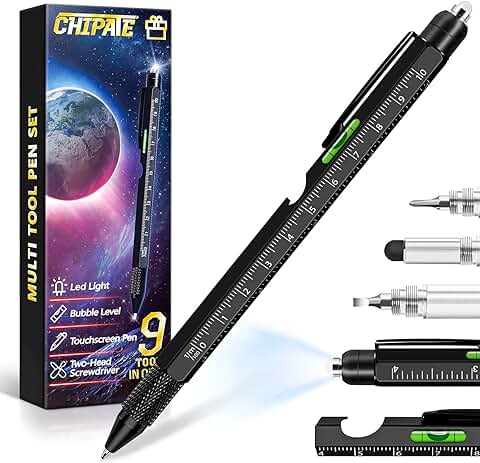 Chipate Regalos Originales para Hombre, Bolígrafo Multifuncion 9 en 1 - Regalos para Hombre, Gadgets Tecnologicos Regalos para Hombre, Regalo Originales para Padres/Hombre/Mujer/Amiga/Madres Chipate Regalos Originales para Hombre, Bolígrafo Multifuncion 9 en 1 - Regalos para Hombre, Gadgets Tecnologicos Regalos para Hombre, Regalo Originales para Padres/Hombre/Mujer/Amiga/Madres