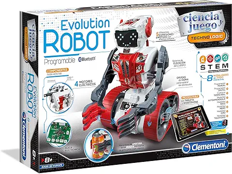 Clementoni - Evolution Robot - Robot para Montar y Jugar con app a Partir de 8 Años, Juguete en Español (55191)  