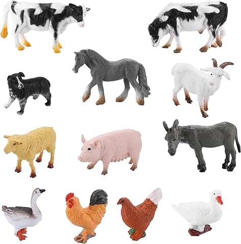 Cobee Mini Figuras de Animales de Granja, 12 Piezas Figuras de Animales de Granja Realistas Juguetes Simulación de Animales de Granja Miniatura Playset Favores de Fiesta Juguetes de Baño (3-6 cm) Cobee Mini Figuras de Animales de Granja, 12 Piezas Figuras de Animales de Granja Realistas Juguetes Simulación de Animales de Granja Miniatura Playset Favores de Fiesta Juguetes de Baño (3-6 cm)