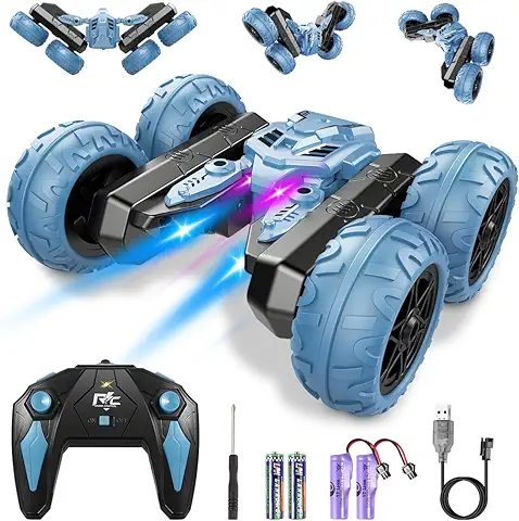 Coche Teledirigido para Niños, Coche AcrobáTico Teledirigido 360 ° Doble Giro Lateral 2.4GHz RC Radio Control de Alta Velocidad 4WD Juguetes Niños 3 4 5 6 7 8 Años Niña Regalos Navidad Coche Teledirigido para Niños, Coche AcrobáTico Teledirigido 360 ° Doble Giro Lateral 2.4GHz RC Radio Control de Alta Velocidad 4WD Juguetes Niños 3 4 5 6 7 8 Años Niña Regalos Navidad