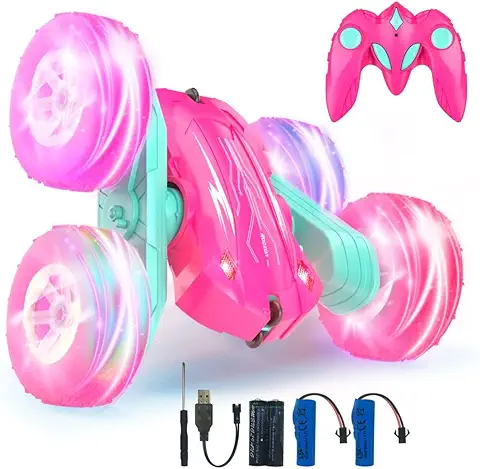 Coche Teledirigido,Coche AcrobáTico Camiones 360 Grados De RotacióN,Juguete Niño Regalo 3 4 5 6 7 8 9 12 Años Niña 2.4Ghz Niños Coche Teledirigido con Luces Incluye Batería Recargable (Rosa) Coche Teledirigido,Coche AcrobáTico Camiones 360 Grados De RotacióN,Juguete Niño Regalo 3 4 5 6 7 8 9 12 Años Niña 2.4Ghz Niños Coche Teledirigido con Luces Incluye Batería Recargable (Rosa)