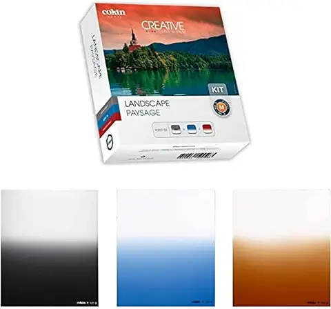 Cokin Kit M Paisaje Conjunto de 3 filtros Degradados Neutra con Microfibra Color gris Neutro  