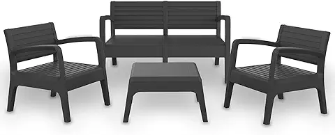Conjunto Muebles de Jardín Miami Grafito Conjunto Muebles de Jardín Miami Grafito