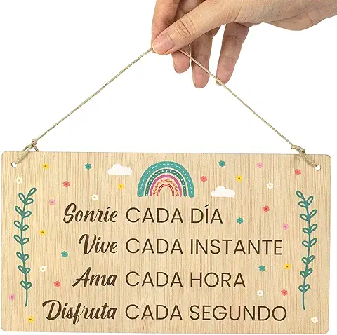 CONTRAXT Laminas Decorativas de Pared con Frases Bonitas. Ideas Regalos Originales para Mujer Amigas Hombre Cumpleaños Madre Padre Novia Aniversario Pareja mama Hermana (Sonrie)  