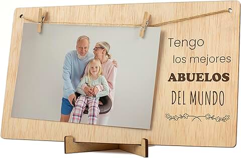 CONTRAXT Marco Fotos. Portafotos con Pinza de Madera Natural 10x15 Regalos Originales de Cumpleaños y día del Mejor Abuelo te Quiero (ES) CONTRAXT Marco Fotos. Portafotos con Pinza de Madera Natural 10x15 Regalos Originales de Cumpleaños y día del Mejor Abuelo te Quiero (ES)