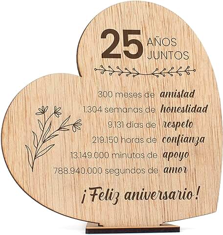 CONTRAXT Regalos Originales para Bodas de Plata. Ideas Regalos Originales 25 Años Tarjeta Felicitacion 25 Aniversario Decoracion Bodas de Plata Pareja Novios Mujer Hombres (25 Años)  