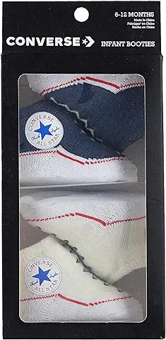 Converse LC0001-U5T-E5 - Set de Regalo para Bebé (2 Unidades), Color azul Marino y Beige, Rojo/gris, 0-6 Meses  