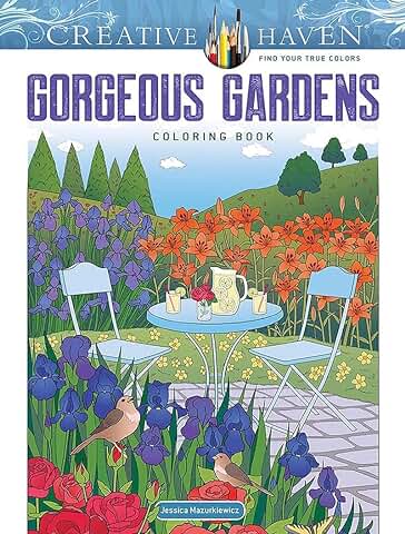 Creative Haven Gorgeous Gardens Coloring Book  