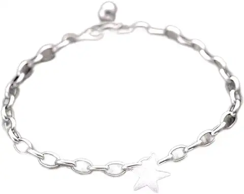 CXWK Pulsera de Plata de Ley 925 con Cuentas de Estrella Vintage, Brazalete para Mujer, Regalo de Joyería para Fiesta de Boda  