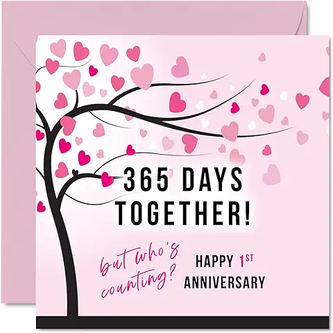 Divertida Tarjeta Aniversario Papel Esposa Marido, 365 Días Juntos, Regalos Te Quiero, Tarjetas Felicitación Primer Aniversario boda Pareja, Tarjetas Felicitación 145 mm x 145 mm Primeros Aniversarios Divertida Tarjeta Aniversario Papel Esposa Marido, 365 Días Juntos, Regalos Te Quiero, Tarjetas Felicitación Primer Aniversario boda Pareja, Tarjetas Felicitación 145 mm x 145 mm Primeros Aniversarios
