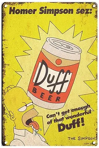 Ducomi Placa de Metal Vintage Duff – 20 x 30 cm – Ideas de Regalo para Aficionados a la Cerveza, Decoración de Pared Retro, arte (Beer 11159)  