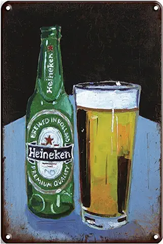 Ducomi Placa de Metal Vintage Heineken – 20 x 30 cm – Ideas de Regalo para Aficionados a la Cerveza, Decoración de Pared Retro, arte (Beer 10599)  