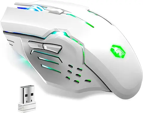 EMPIRE GAMING - RF903 Ratón Inalámbrico para Gamers 2,4 GHz Recargable - Retroiluminación LED RGB - Ergonómico - 4800 dpi 500 Hz - PS4, PS5, Xbox One/Series, PC y Mac - Blanco EMPIRE GAMING - RF903 Ratón Inalámbrico para Gamers 2,4 GHz Recargable - Retroiluminación LED RGB - Ergonómico - 4800 dpi 500 Hz - PS4, PS5, Xbox One/Series, PC y Mac - Blanco
