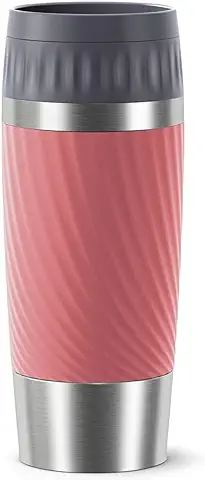 Emsa Travel Mug Easy Twist N20116 - Taza Térmica de Acero Inoxidable, 100% Hermético con Cierre Seguro, Apertura Redonda 360°, Bebidas Frías Hasta 8 h y Calientes 4 h, Capacidad de 360 ml, Color rosa  