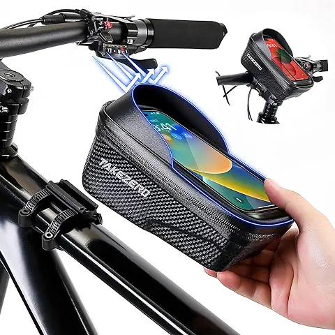 Faireach Bolsa Móvil de Bicicleta Impermeable, Porta Móvil para Teléfono de Hasta 6,8” para Bicicleta de Montaña y Carretera, Soporte con Pantalla Táctil, Accesorios de Ciclismo  