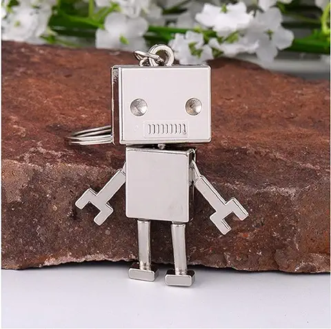 Familienkalender Llavero Cuadrado Móvil con Forma de Robot Móvil, Figura de Brazos y Piernas Móviles | Juguete | Regalo | Niño | Hombres | Plateado  