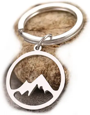 Familienkalender Llavero Plateado con Diseño de Montaña de Montaña y Montañas, Regalo para Mujer, Hombre, Alpinista, Monte Everest, Punta de Tracción  