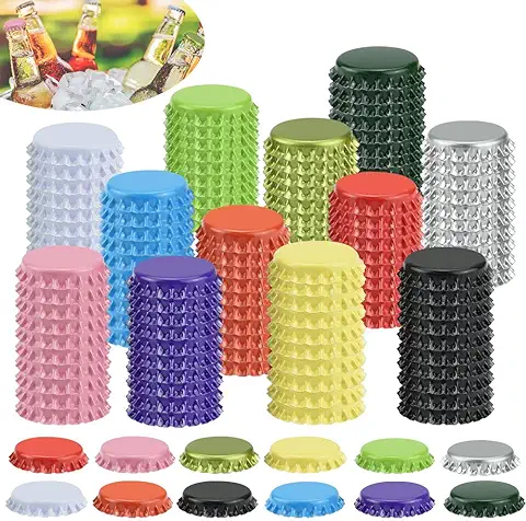 FAVENGO 120 Chapas Botellas Cerveza 30mm Tapa Botellas Cerveza Chapas para Botellas de Cerveza Tapas Hojalata Para Cerrar Cualquier Botella Estándar 26mm para Bar y Manualidad, 12 Colores  