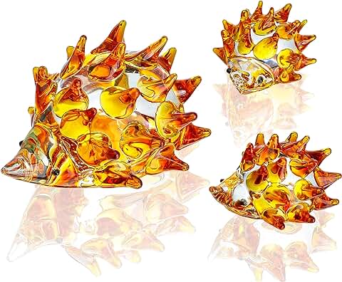 Figuras de Erizo de Cristal Soplado, Adornos de Cristal, arte de Erizo Soplado a Mano, Regalo Coleccionable, Decoración del Hogar, Paquete de 3 Figuras de Erizo de Cristal Soplado, Adornos de Cristal, arte de Erizo Soplado a Mano, Regalo Coleccionable, Decoración del Hogar, Paquete de 3