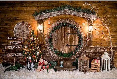 Fondo Fotografía de Navidad, 2 * 1,5m Ci-Fotto Fondos de Fotos Chimenea Árbol de Navidad Telón de Fondo, Fondo de Decoración Pancartas de Fiesta en Casa, Fondos de Fotografía de Niños  