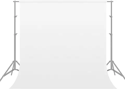 Fondo Fotográfico Blanco para Vídeo de 3x3m, Bonvvie Fondo Fotográfico Resistente a Las Arrugas, Fondo de Muselina Lavable para Estudio Fotográfico, Televisión, Zoom, Youtube, Reunión en Línea  