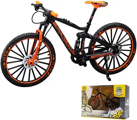 Foreverup Mini Bike Finger Bike,1:10 Dedo Mountain Bikes,Modelo de Dedo de Bicicleta en Miniatura,Mini Bicycle Toy,Mini Bend Bicicleta Modelo para Niños Oficina Decoración del Hogar(Naranja + Negro)  