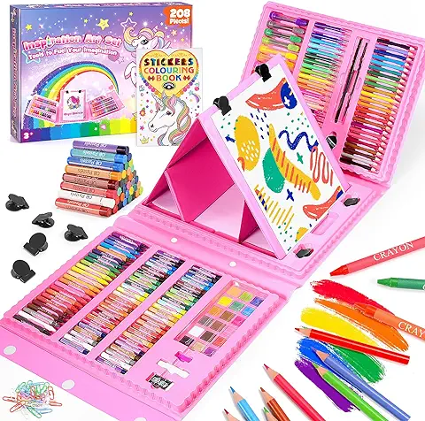 Funblitz Maletin Pinturas para Niños, Regalo Niña 3 4 5 6 7 8 9 10 Años Regalos Cumpleaños Niños Colegio Lapices Colores Juguetes Niña 3-10 Años Colores para Pintar Detalles Cumpleaños Niños  