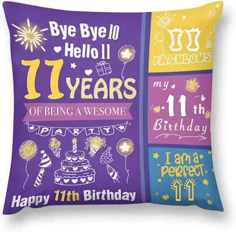 Fundas de Cojín para Regalos de Cumpleaños Número 11 para Niñas, Regalos de Cumpleaños de 11 Años, Funda de Almohada, 18 x 18 Pulgadas, Ideas de Regalo de Cumpleaños de Doble cara para Hija, Nieta Fundas de Cojín para Regalos de Cumpleaños Número 11 para Niñas, Regalos de Cumpleaños de 11 Años, Funda de Almohada, 18 x 18 Pulgadas, Ideas de Regalo de Cumpleaños de Doble cara para Hija, Nieta