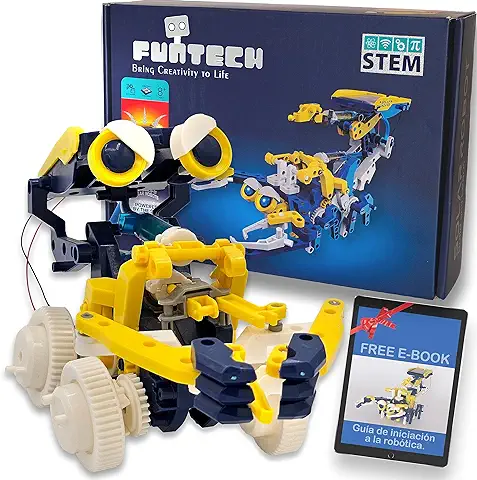 FUNTECH Robotica para Niños 8 Años o Mas, Construye tu Propio Robot Solar, 11 Robot para Montar en 1, Taller de Robots y Kit Robotica, Robot Juguete Educativo Stem, Regalos Niños (231 Piezas)  