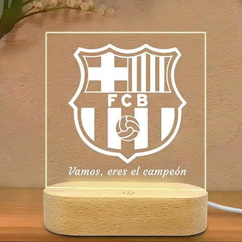 FUSIYU Futbol Lampara Personalizada, Lampara Personalizada 3D del Real Madrid Barcelona Betis, Futbolistas Originales fc Regalo Cumpleaños Niño Adolescente Mesa de Noche Luz Infantil  