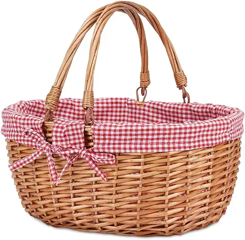 G Good Gain Cesta de Mimbre para Picnic con Asas Dobles,Cesta de Picnic de Sauce,Cesta de Pascua Tejida a Mano Natural,Huevos de Pascua y Cesta de Caramelo,Cesta de Embalaje de Regalo G Good Gain Cesta de Mimbre para Picnic con Asas Dobles,Cesta de Picnic de Sauce,Cesta de Pascua Tejida a Mano Natural,Huevos de Pascua y Cesta de Caramelo,Cesta de Embalaje de Regalo