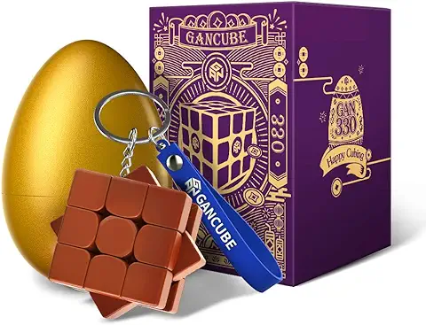 GAN 330 Edición Huevo de Pascua, Antiguo Rima Llavero Cubo Mini 3x3 Juguetes Regalo (Púrpura Genciana)  