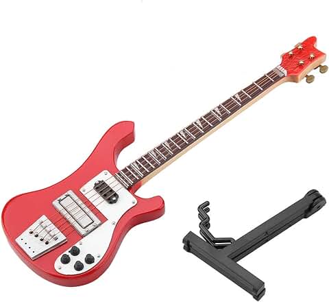 Guitarra En Miniatura Modelo de Guitarra Eléctrica Réplica de Bajo Eléctrico En Miniatura Regalo Para Amantes de Guitarra Colección de Decoración de Instrumentos Musicales Regalo Con Caja Modelo Roja  