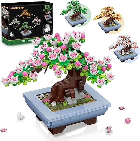 HOGOKIDS Juego de Construcción de árbol Bonsái, Modelo de Planta de Flores de Cerezo, Colección Botánica, Decoración del Hogar, arte de Oficina, Juguete Creativo de Bloques de Construcción, Regalo HOGOKIDS Juego de Construcción de árbol Bonsái, Modelo de Planta de Flores de Cerezo, Colección Botánica, Decoración del Hogar, arte de Oficina, Juguete Creativo de Bloques de Construcción, Regalo