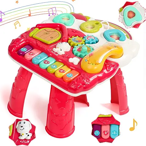 Jerryvon Juguetes Niños 1 Año Regalo Bebe 6 en 1 Mesa Actividades Bebe 1 Año Instrumentos Musicales Educativos Regalo Niños Niñas 1 2 3 4 Años  