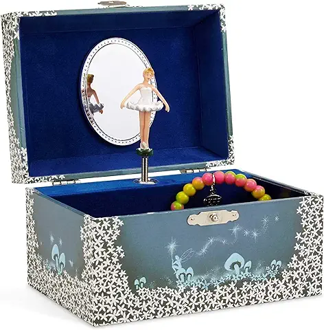 Jewelkeeper - Caja de Música para Joyas, con Hada Estrellada Azul y Blanca - Melodía del Lago de los Cisnes  