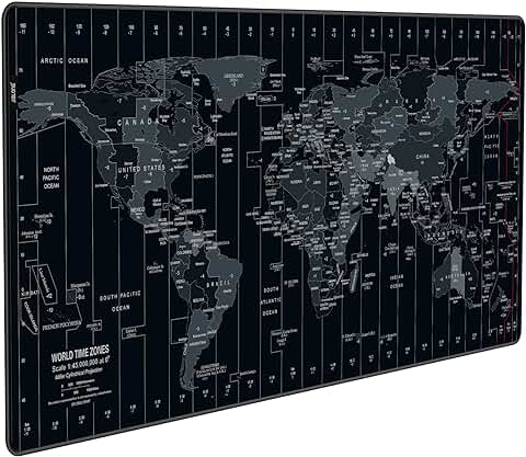 JIALONG Alfombrilla Raton Multifuncional Grande Gaming Mouse Pad XXL 900x400mm, Lavable, Antideslizante Diseñada para Gamers, Trabajo de Oficina - Negro Mapa Mundi JIALONG Alfombrilla Raton Multifuncional Grande Gaming Mouse Pad XXL 900x400mm, Lavable, Antideslizante Diseñada para Gamers, Trabajo de Oficina - Negro Mapa Mundi