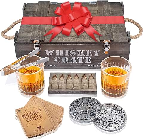 Juego de Regalo de Piedras de Whisky Bullet por Royal Reserve | Copas de Bourbon Escocés Artesanales y Posavasos de Mesa de Pizarra, Regalo para Hombres, Papá, Novio, Aniversario o Jubilación  