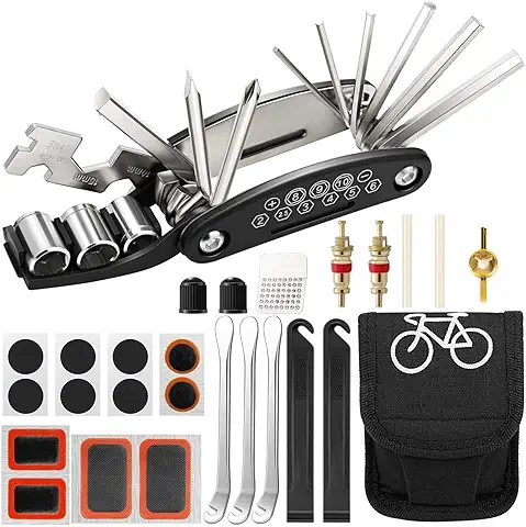 Juego de Reparación de Bicicletas, 16 en 1, Herramientas Multifunción, kit de Reparación de Bicicletas, Bolsa de Sillín para Bicicleta, Accesorios de Bicicleta, kit de Bicicleta de Montaña, Regalo  