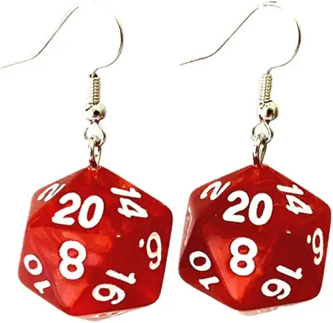 Juego de rol Dragones RPG TTRPG Polyhedral D4-D20 20 Lados Die Dados Pendientes Regalos para Niñas Mujeres Adolescentes Adultos  