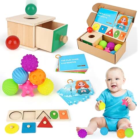 Juguetes Niños 2 Año Montessori 5 En 1 Juguetes Educativos de Madera Pelotas Sensoriales Bebe Caja Permanencia Montessori Juegos Educativos Regalo Bebe 2 3 Años  