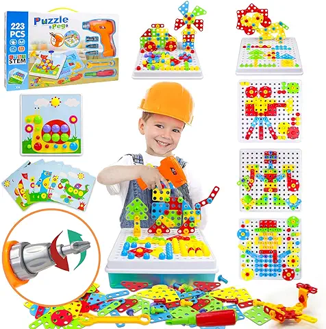 Juguetes Niños 3 4 5 6 Años Herramientas Juguete Puzzles 3D Construcciones para Niños Manualidades Niños con Taladro Eléctrico Mosaicos Juegos Educativos Niños 3 Años Regalos Juegos de Mesa, 223 Pcs Juguetes Niños 3 4 5 6 Años Herramientas Juguete Puzzles 3D Construcciones para Niños Manualidades Niños con Taladro Eléctrico Mosaicos Juegos Educativos Niños 3 Años Regalos Juegos de Mesa, 223 Pcs