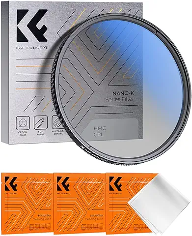 K&F Concept Filtro Polarizador Circular CPL 58mm de Vidrio óptico con Nano-Revestimiento de 18 Capas para Objetivo 58mm (K)  