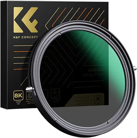 K&F Concept Nano-X 2 en 1 Filtro Polarizador y Filtro Densidad Neutra Ajustable 77mm Slim ND2-ND32 MRC para Cámara Lente NO X Spot con Funda  