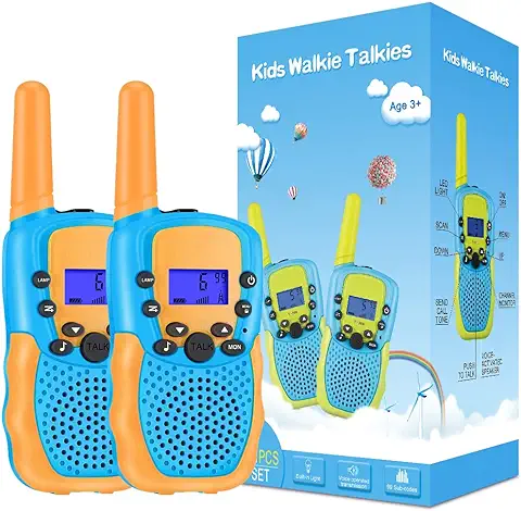 Kearui Walkie Talkie Niños, 2 Pack Walkie Talkie para Niños 8 Canales LCD Pantalla VOX Larga Distancia 3KM, Linterna Incorporado Juguete Regalos para Niños de 3-12 Años (Naranja) Kearui Walkie Talkie Niños, 2 Pack Walkie Talkie para Niños 8 Canales LCD Pantalla VOX Larga Distancia 3KM, Linterna Incorporado Juguete Regalos para Niños de 3-12 Años (Naranja)