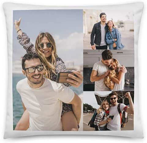 Kembilove Cojín Personalizado con Foto – Regalo Aniversario Pareja Foto Collage – Regalo Cumpleaños Mujer – Cojines Personalizados – Regalos Originales para Madres – Regalos Personalizados  