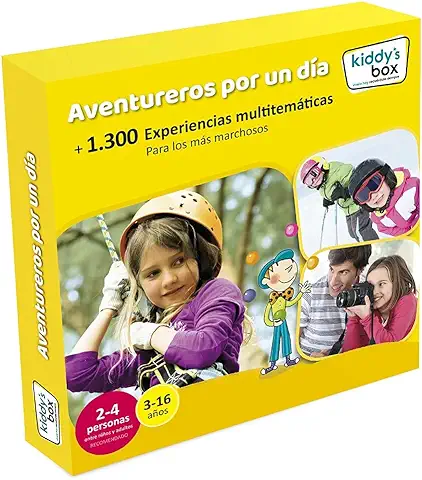 KIDDY'S BOX - Caja Regalo "AVENTUREROS POR UN DÍA" - Más de 1.200 Experiencias Mutitemáticas para los más Marchosos. Incluye Parques Temáticos  